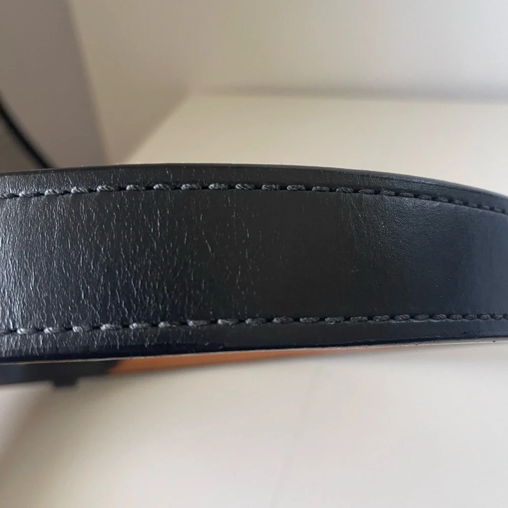 Thebeltman.net Black Leather Belt Silver Buckle 37